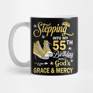 Stepping Into My 55th Birthday With God's Grace & Mercy Bday Mug